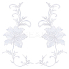 Peony Polyester Embroidery Ornament Accessories PATC-WH0008-04C-1