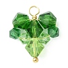 4Pcs 4 Color Faceted Glass Beaded Pendants PALLOY-TA00061-2