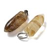 Synthetic Watermelon Stone Glass Pointed Pendants G-B127-18P-08-2