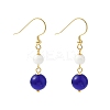 Electroplated 304 Stainless Steel Cat Eye Dangle Earrings EJEW-Z129-14G-02-4
