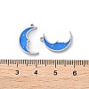 304 Stainless Steel Enamel Pendants Moon Charm STAS-M102-21P-02-3