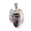 Natural Amethyst Pointed Pendants G-B042-04P-57-2