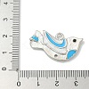 Platinum Brass Enamel Robin Bird Pendants KK-L224-060P-02-3