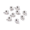 Anti-Tarnish Rhodium Plated 925 Sterling Silver Crimp Beads STER-D035-01P-1