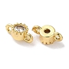 Rack Plating Brass Pave Clear Cubic Zirconia Connector Charms KK-Z039-38G-2