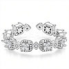 Brass Micro Pave Cubic Zirconia Cuff Open Rings WG41935-01-5