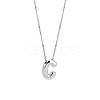 1pc Brass Chain with Alloy Letter Pendants Necklaces NJEW-LP0001-41C-P-1