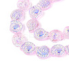 Electroplate Transparent Glass Beads Strands EGLA-S190-05E-3