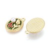 Rack Plating Alloy Enamel Pendants ENAM-N065-11KCG-2