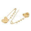 Heart Face 304 Stainless Steel Safety Pins Brooch Findings SA-CBA098D-15B-G04-2