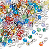 100Pcs 10 Colors Electroplate Transparent Glass Faceted Pumpkin European Dangle Charms PALLOY-TAC0232-3