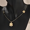 304 Stainless Steel Clover Pendant Necklaces NJEW-V001-10G-5