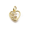 Brass Micro Pave Cubic Zirconia Charms KK-P295-25G-1