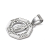 316 Surgical Stainless Steel Rhinestone Pendants STAS-P412-10P-2
