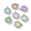 UV Plating Alloy with Mixed Color Glass Rhinestone Pendants FIND-B039-04P-1