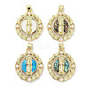 Brass Micro Pave Clear Cubic Zirconia Pendants KK-L213-004G-1
