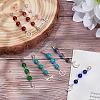Glass Round Bead Pendant Decorations HJEW-AB00565-4