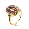 Brass Enamel Adjustable Cuff Rings RJEW-G349-01G-6