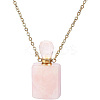 1Pc Natural Rose Quartz Perfume Bottle Necklaces NJEW-PH0001-37B-03-1