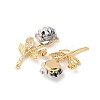 Brass Micro Pave Clear Cubic Zirconia with Resin Pendants KK-G543-21G-2