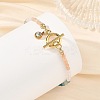 Gradient Natural Mixed Stone Faceted Round Beaded Bracelets BJEW-JB14398-01-2