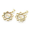 Hollow Brass Micro Pave Colorful Cubic Zirconia Pendants X-ZIRC-S067-077-NF-2