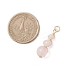 Natural Green Aventurine & Rose Quartz & Amethyst & White Jade & Carnelian & Quartz Round Beaded Pendants PALLOY-JF04700-3