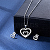 304 Stainless Steel Pendant Necklace & Stud Earring FS-WGC30A7-15-1