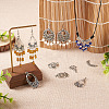  Jewelry 72Pcs 12 Style Tibetan Style Alloy Chandelier Components Links TIBE-PJ0001-01-19