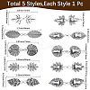 5Pcs 5 Styles Alloy Cardigan Clips AJEW-SC0004-38AS-2
