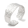 304 Stainless Steel Hammered Wide Cuff Bangles for Women BJEW-L682-012P-3