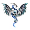 Dragon with Evil Eye Alloy Rhinestone with Plastic Lapel Pins for Backpack Clothes JEWB-G043-02B-1