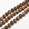 Frosted Natural Tiger Eye Round Bead Strands X-G-E262-02-10mm-1