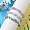 Chips Natural Larimar & Blue Lace Agate & Kunzite Beaded Stretch Bracelets Sets BJEW-JB05332-01-2