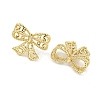 Hollow Bowknot Rack Plated Brass Stud Earrings for Women EJEW-Z051-05G-2