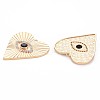 Brass Micro Pave Clear & Black Cubic Zirconia Pendants KK-S356-752-2