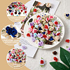  Jewelry 10 Style Polyester Imitation Flower Ornamenrt Accessories DIY-PJ0001-33-13