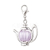 Acrylic Imitation Pearl & Tibetan Silver Alloy Teapot Pendant Decorations HJEW-JM03980-4