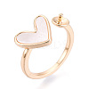 Heart Brass Shell Cuff Ring Settings LS-KK-T076-74G-1