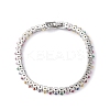 Cubic Zirconia Tennis Bracelet BJEW-L652-24P-01-2
