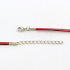 2mm Faux Suede Cord Necklace Making with Iron Chains & Lobster Claw Clasps NCOR-R029-06-3