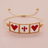 Religious Glass Seed Beads Link Bracelets XZ2027-1-1