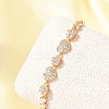Brass Micro Pave Cubic Zirconia Link Chain Bracelets KK-R217-38G-2