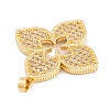 Rack Plating Brass & Clear Cubic Zirconia Pendants KK-S374-01G-2