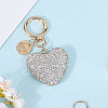 2Pcs 2 Styles PU Leather and Alloy Rhinestone Braided Keychain & Pendant Decorations KEYC-CN0001-11D-7