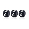 20Pcs Black Cube Letter Silicone Beads 12x12x12mm Square Dice Alphabet Beads with 2mm Hole Spacer Loose Letter Beads for Bracelet Necklace Jewelry Making JX433G-1