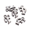 Gunmetal Plated Alloy Letter Pendants LS-PALLOY-P097-03-F-2