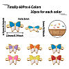 60Pcs 6 Colors 304 Stainless Steel Enamel Links Connectors STAS-CW0001-04-3