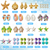 DIY Ocean Theme Synthetic Turquoise & Natural Cowrie Shell & Alloy Jewelry Making Findings Beads Kits DIY-SC0027-43-2