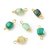 Natural Agate Connector Charms PALLOY-JF01587-02-1
